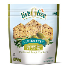 liveGfree Gluten Free Rosemary &amp; Olive Oil Multiseed Crackers