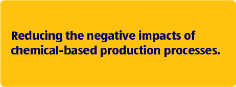 Reducing the negative impacts of chemical-based production processes.